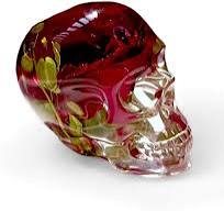 Amazon.com: LINOA ART Eternal Flower Red Rose Resin Skull ...
