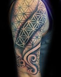 100 Flower Of Life Tattoo Designs For Men Geometrical Ink Ideas In 2020 Flower Of Life Tattoo Sleeve Tattoos Tribal Armband Tattoo
