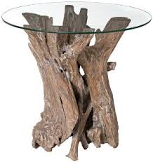 Driftwood Table Rustic Side Table Glass Top Side Table Glass Side Tables
