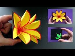 Muttertagsgeschenke Basteln Mit Papier Pop Up Karte Mit Blume Selber Machen Diy Muttertag Youtube Papierblumen Selber Basteln Blumen Basteln Blumenkarten