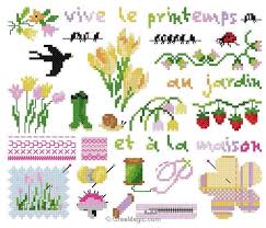 Broderie Au Point De Croix Le Printemps Au Jardin Et A La Maison En Kit Broderie De Planete Mauve Pm368 Point De Croix Broderie Point De Croix Broderie