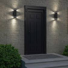 C7 Black Stainless Steel Cylinder Light Outdoor Garage Lights Outside Lights On House Exterior Lighting