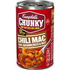 It's easy to prepare and delicious all on its own in a bowl but it's also a wonderfully cost effective way to add flavour when used as an ingredient in a variety of simple and satisfying recipes you can find at cookwithcampbells.ca. Campbell S Chunky Soup Chili Mac Soup 18 8 Ounce Can Walmart Com Walmart Com