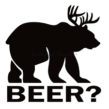 Deer Bear Beer Decal Bear Deer Beer Sticker 7240 Bear Deer Beer Hunting Decal Bear Deer