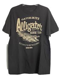 Gator Boys Alligator Rescue Team T-Shirt Men's Dark Gray Size Large | eBay