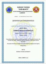 Contoh piagam penghargaan hut ri. Alhmdulilah Desain Piagam Buat Karang Taruna Giri Mukti Facebook