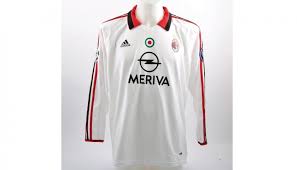 Maldini 3 football shirt name number set print transfer nameset kit retro milan. Maldini Milan Issued Worn Shirt Charitystars