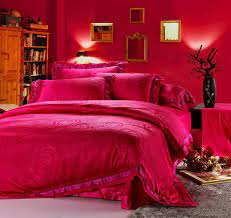 Hot Pink Rose Bedding Set King Size Silk Luxury Bedspread Duvet Cover Quilt Bed Sheet Luxury Bedspreads Bed Linens Luxury Bed Linen Design