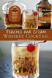 The Perfect Mix Of Crown Royal Peach Whiskey And Cream Soda Our Peaches And Cream Cocktail Is An Easy To Mak In 2020 Whiskey Drinks Recipes Peach Drinks Peach Whiskey
