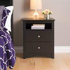 Don't give up beauty with these five stylish and functional tall nightstands with drawers which provide more storage space for your personal items. Prepac Sonoma Black Tall 2 Drawer Night Stand Bdc 2428