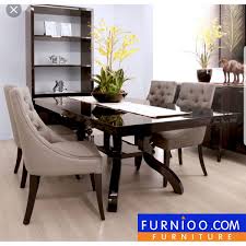 Desain meja kerja minimalis dari kayu berwarna putih, bekerja dengan sangat baik di ruangan yang juga serba putih. Set Meja Makan Jati Elegan 4 Kursi Sofa Minimalis 160x80 Cm Modern Furniture Jati Indonesia
