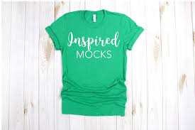 Bella Canvas 3001 Heather Kelly Tshirt Mockup Shirt Mockup Green T Shirt Mock Up Flat La Mockup Free Psd Free Packaging Mockup Free Psd Mockups Templates