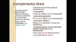 Complementu direct raspunde la intrebarea '' ce? Complementul Direct Complementul Indirect Complementul PrepoziÈional Cl Vi Vii Youtube