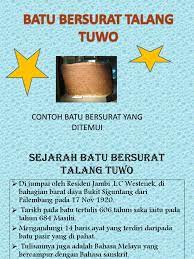 Batu bersurat di talang tuwo dekat palembang. Presentation Batu Bersurat