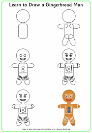 Then draw two u shaped arms sticking out, one on each side, just under the head. How To Draw A Gingerbread Man Howtodrawagingerbreadman Howtodrawagingerbreadmaneasy Howto Christmas Drawings For Kids Gingerbread Man Drawing Learn To Draw