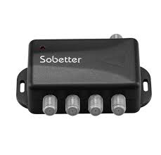 Sobetter 4 Port Distribution Amplifier Hdtv Antenna Booster Splitter Amplifier Signal Booster 7db Gain Cable Satellite Tv Hdtv Antenna Tv Antenna Satellite Tv