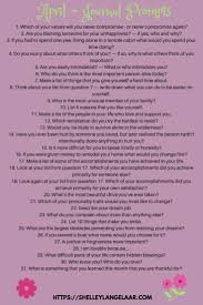 Monthly Journal Challenge April Prompts Gratitude Journal Prompts Journal Prompts Journal Writing Prompts