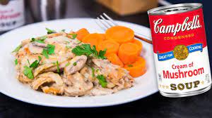 Pour the mixture over the chicken. Chicken And Mushroom Bake Recipe Cooking With Cream Of Mushroom Soup Youtube