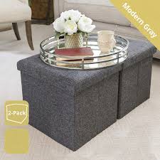 4.6 out of 5 stars. Gray 11 8x11 8x11 8 Foldable Storage Ottoman Cloth Foot Stools And Ottomans With Memory Foam And Faux Linen Seat Toy Box Coffee Table Ottoman Storage Footrest For Space Saving Ottomans Home Ekbotefurniture Com