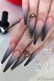 Black to red ombre nails. 40 Stunning Black Ombre Nails