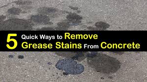 Here is how he handles it. 5 Quick Ways To Remove Grease Stains From Concrete