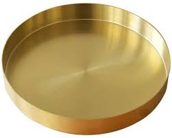 Cute tray slides onto runners underneath the table. Amazon Com Unides Round Brass Tray Small Gold Decorative Tray Metal Storage Organizer Tray For Modern Home Matte Brass Finish 8 66 Inch Home Kitchen