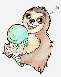 Sloth Eating An Ice Cream Sloth Drawing Sloth Art Cartoon Drawings
