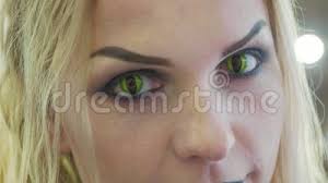 Costume contact lenses can blind you if not used correctly. Close Up Portrait Of Young Pretty Woman With Halloween Makeup At Beauty Salon Stock Footage Video Of Celebration Carnival 102880096