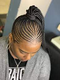 Braided Wigs Lace Frontal Hair Crochet Box Braids Guri Hairstyle Bun Wig Dark Blonde Wig Asian Bo In 2020 Cornrow Hairstyles Cornrow Ponytail African Braids Hairstyles