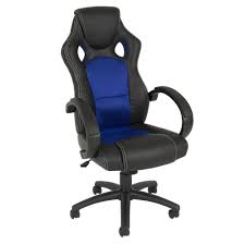 Executive Racing Office Chair Pu Leather Swivel Computer Desk High Back Blue 810010027856 Ebay Leather Office Chair Office Chair Chair
