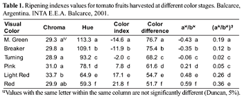 Comparison Of Color Indexes For Tomato Ripening