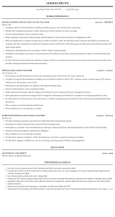 Special Education Teacher Resume Sample Mintresume