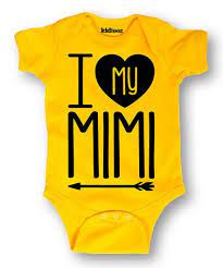 Yellow I Love My Mimi Bodysuit Infant Mimi Love Mimi Baby Wearing