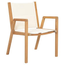 If you already have an outdoor dining table, be sure to think about how many chairs fit around it. Sunset West Huntington Coastal White Performance Sling Teak Outdoor Dining Chair Kathy Kuo Home