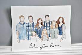 Custom Watercolor Family Portrait Etsy Watercolor Family Watercolor Family Portrait Family Art
