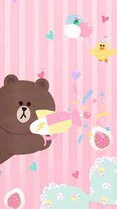 自制sanrio可爱line壁纸布朗熊可妮兔 自制壁纸 拿图点赞 可分享 请勿侵权 ภาพประกอบ น าร ก วอลเปเปอร