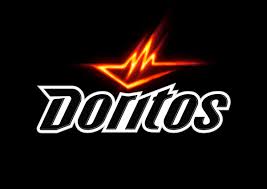 A stylized bird with an open mouth, tweeting. Doritos Logo Packaging Design Exploration On Behance