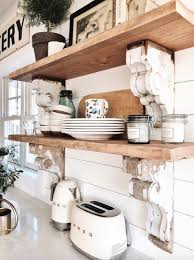 Etageres Pour La Cuisine Etagere Bois Corbeaux Blanc Bois Cuisine Decoration Moderne Boheme Decoration De Cuisine Armoire De Cuisine Idee Deco Cuisine