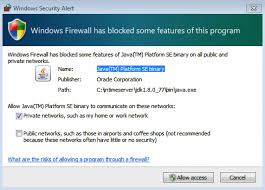 How To Do When Windows Security Alert On Java Tm Platform Se Binary When Starting Intime Server Plunify Blog Support