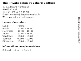 * coiffure myriam est un coiffeur situé 25 avenue pierre brossolette 94000 creteil. á… Horaires D Ouverture The Private Salon By Johard Coiffure 10 Boulevard Montaigut A Creteil