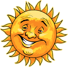 Cheerful Smiling Sun Sunshine Man Face Yellow Ball Round Circle Clipart Lineart Drawing Sonne Mond Mond Und Sterne Mond