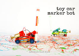 Not suitable for chalk painted, side walk and porous surfaces. Upcycled Toy Car Marker Bots Left Brain Craft Brain