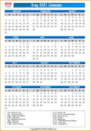 Iraq Holidays 2021 2021 Calendar With Iraq Holidays