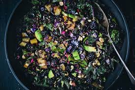 Purple Kale Aubergine Blackberry Salad Blackberry Salad Purple Kale Delicious Salads