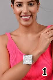 Silver Fatima Hand Cuff Bracelet, Square Bracelet, Rectangle Statement  Bracelet, Chunky Cuff Bracelet, Boho Cuff Bracelet, Christmas Gift