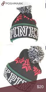 Victoria S Secret Pink Beanie Pom Pim Hat Pink Beanies Victoria Secret Pink Accessories Pink Ladies