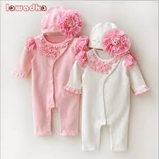 Newborn Princess Style Newborn Baby Girl Clothes Kids Birthday Dress Girls Lace Rompers Hats Baby Cloth Baby Girl Outfits Newborn Kids Outfits Girl Lace Romper