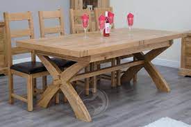Originals uk talin dining mirror. Coniston Rustic Solid Oak X Leg Ext Dining Table Oak Furniture Uk