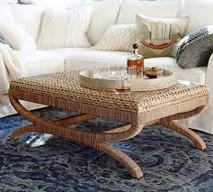 A rattan table that features a glass layer at the top. Furniture Smart Immaculate Coffee Table Rectangular Rattan Coffee Tables Looking Modern Classic Ta Coffee Table Coffee Table Pottery Barn Ottoman Coffee Table
