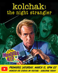 Don't miss THE NIGHT STRANGLER (1973) on the next episode of Monster Kid  Theater! Saturday night, kids, March 15 @ 8PM EST. Reporter Kolchak (Darren  McGavin) searches Seattle for a killer who